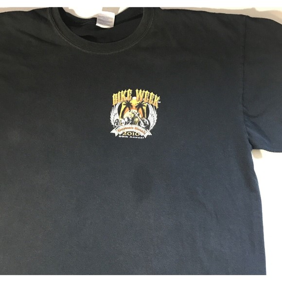 VINTAGE Daytona Beach Florida T-Shirt Size XL 2010 Bike Week Motorcycle T Shirt - Picture 4 of 9